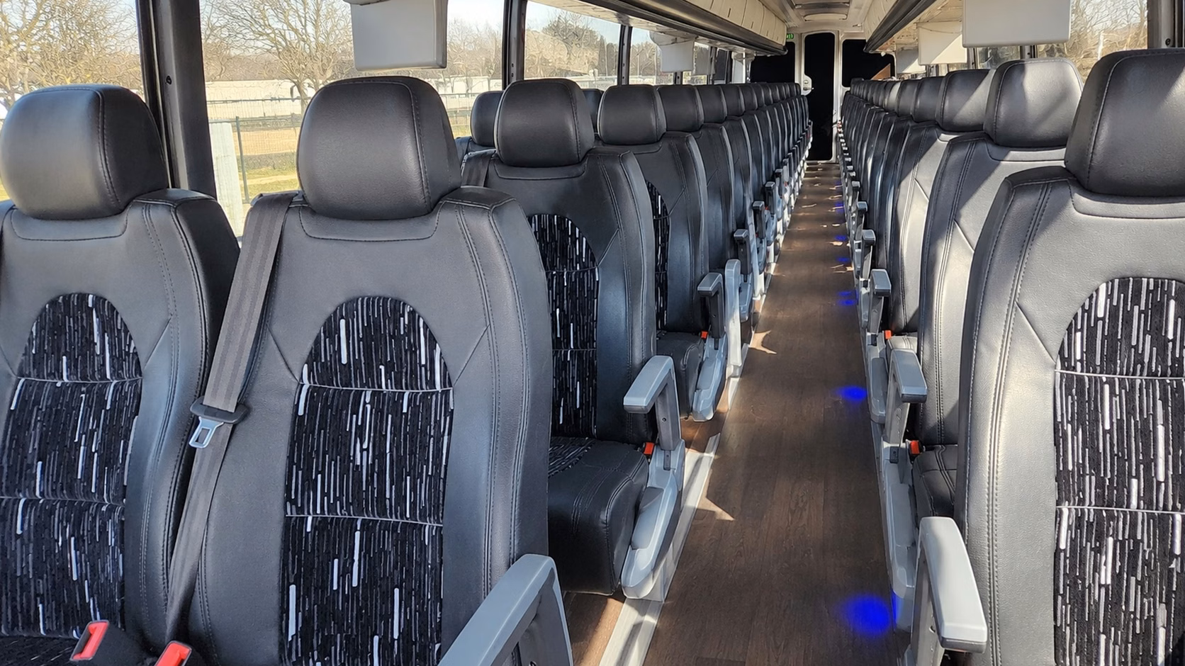 west palm beach charter bus rental interior